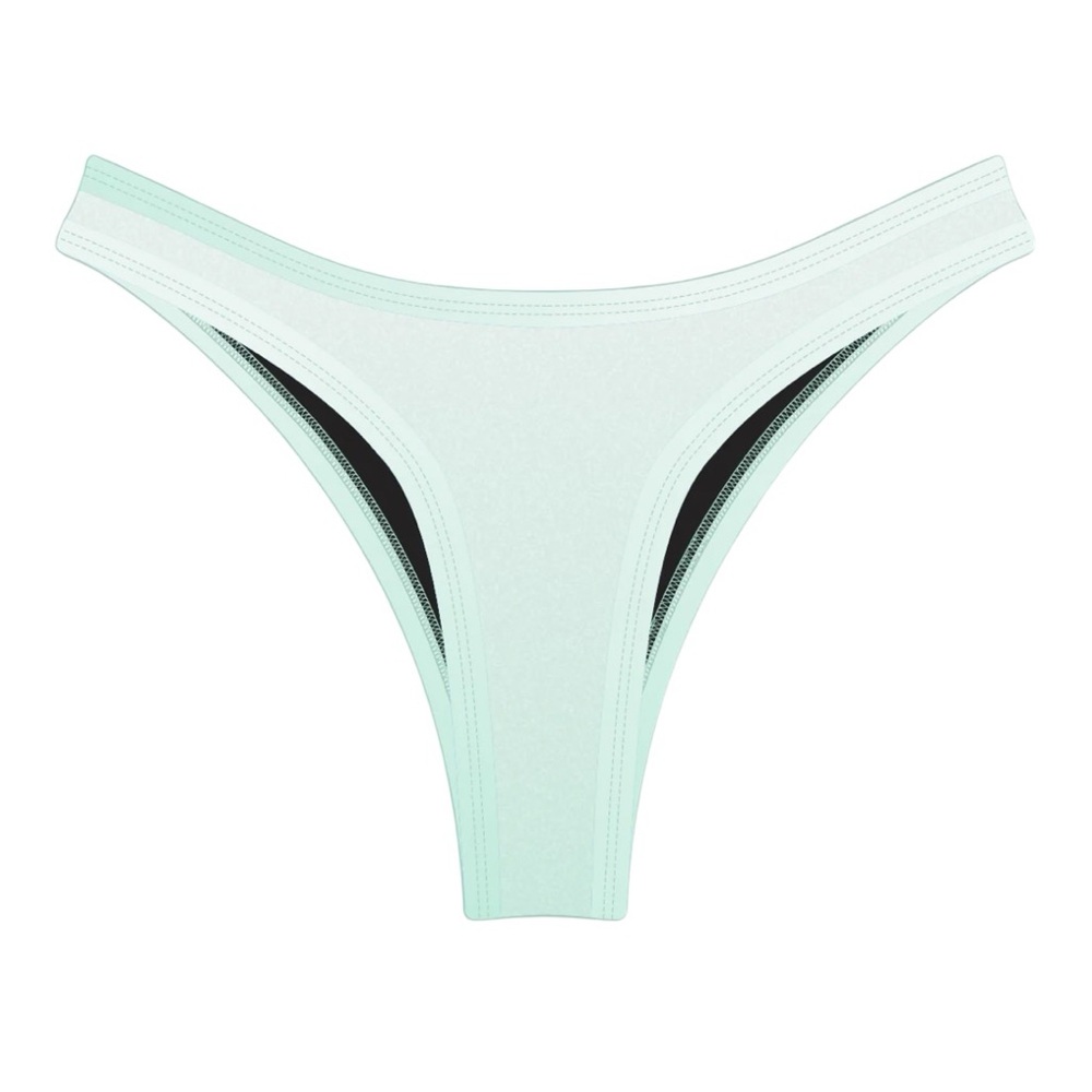 NEW HOAKA Swimwear Sage Blue Velvet Bikini Bottom Medium